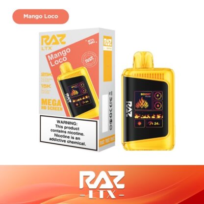 RAZ LTX25000 (Dispo) (25000Puff)(16mL)  -  Qty per pack 5 Mango Loco 50mg