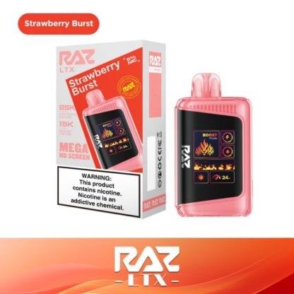 RAZ LTX25000 (Dispo) (25000Puff)(16mL)  -  Qty per pack 5 Strawberry Burst 50mg