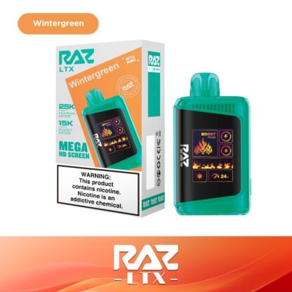 RAZ LTX25000 (Dispo) (25000Puff)(16mL)  -  Qty per pack 5 Wintergreen 50mg