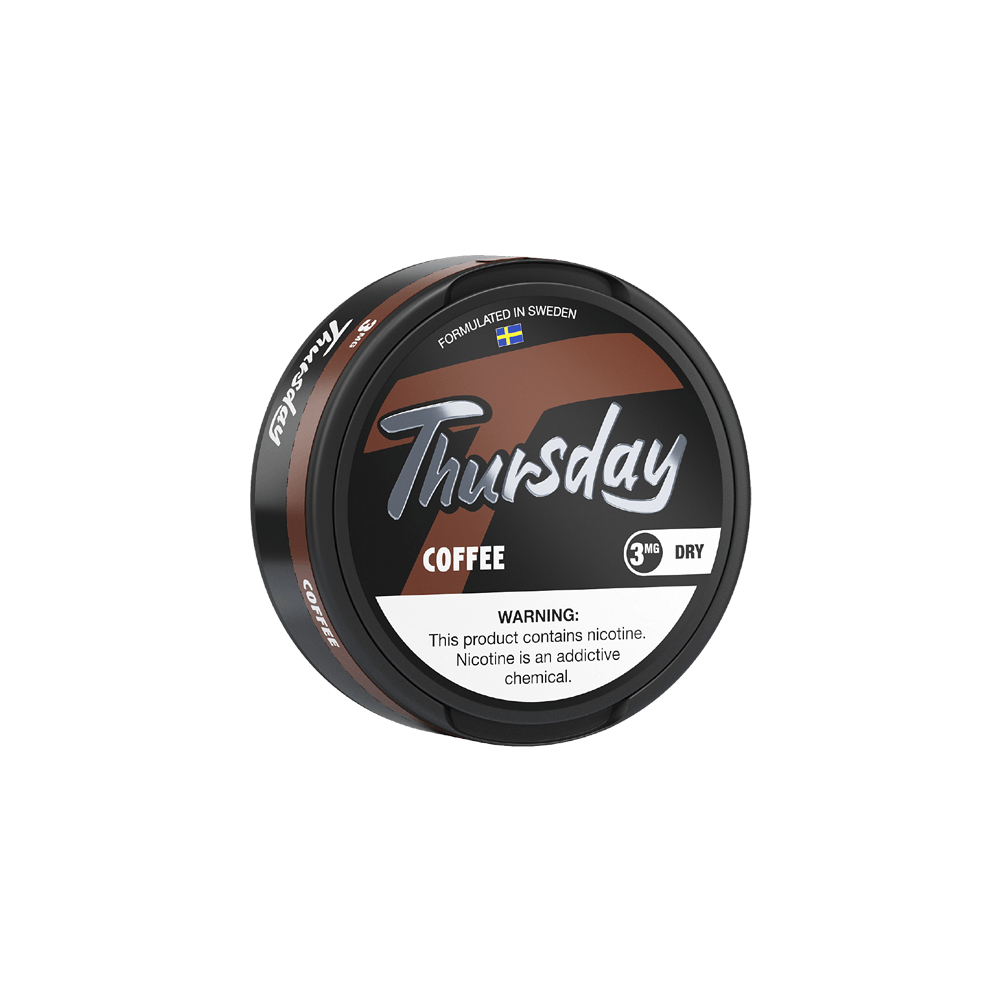 Thursday Pouches (DSPLY 5PC)(Dry Nic Pouch)(20ct Can)(SAS)  -  Qty per pack 1 Coffee 03mg