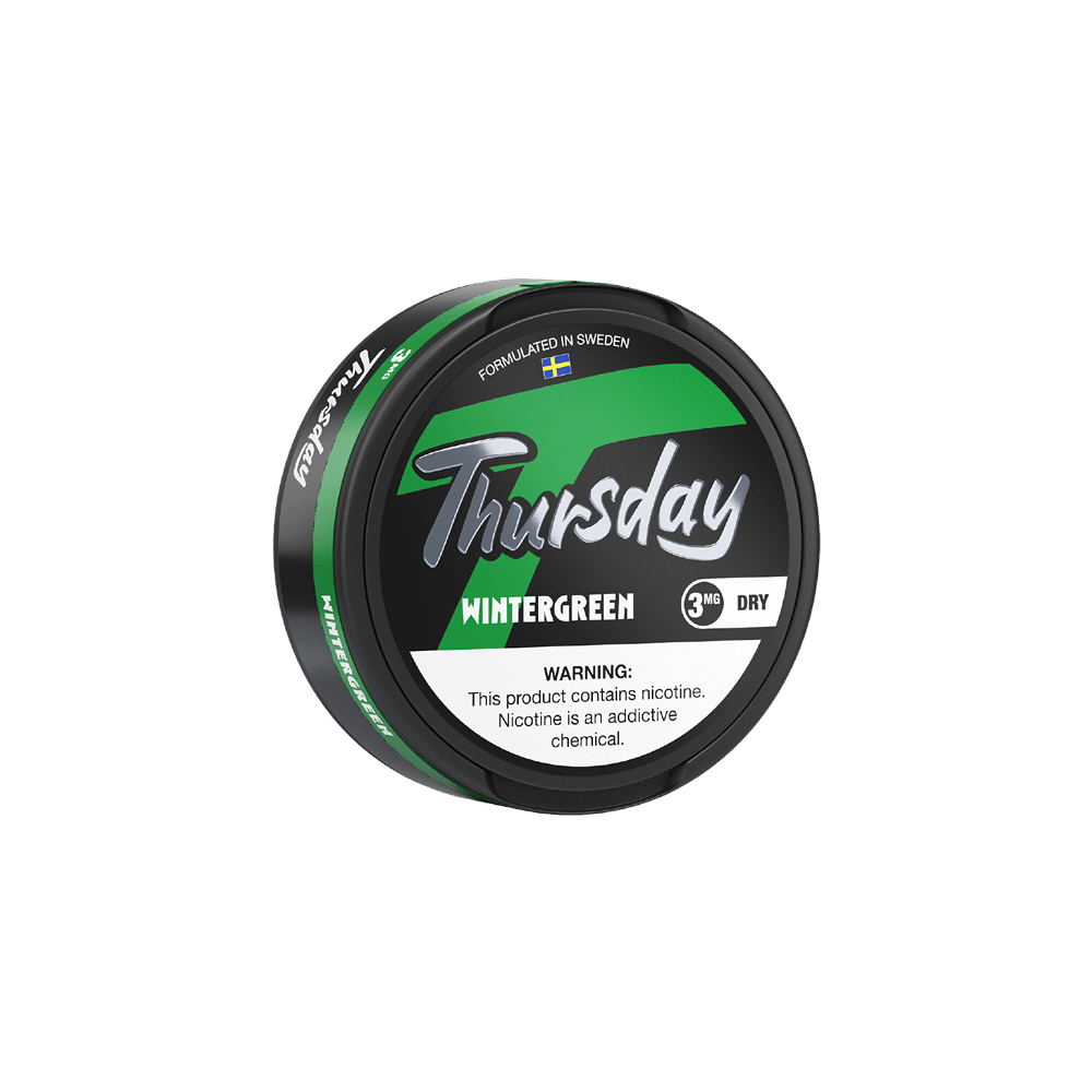 Thursday Pouches (DSPLY 5PC)(Dry Nic Pouch)(20ct Can)(SAS)  -  Qty per pack 1 Wintergreen 03mg