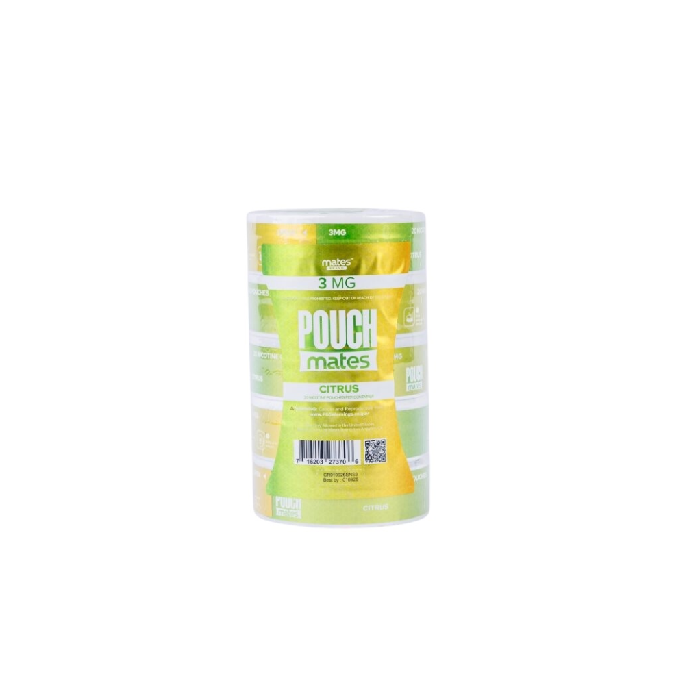 PouchMates (DSPLY 5pc)(Nic Pouch)(20ct Can)(SAS)  -  Qty per pack 5 Citrus 03mg
