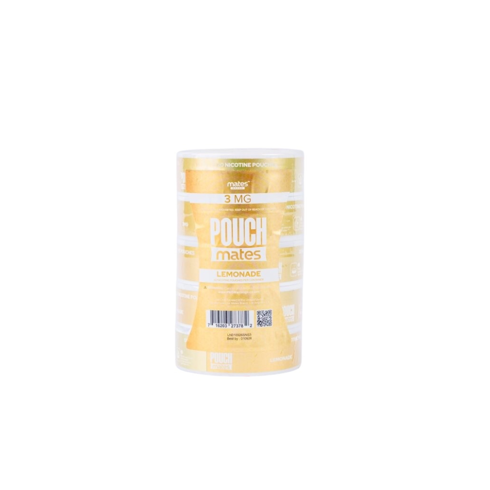 PouchMates (DSPLY 5pc)(Nic Pouch)(20ct Can)(SAS)  -  Qty per pack 5 Lemonade 03mg