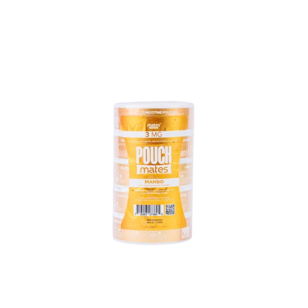PouchMates (DSPLY 5pc)(Nic Pouch)(20ct Can)(SAS)  -  Qty per pack 5 Mango 03mg