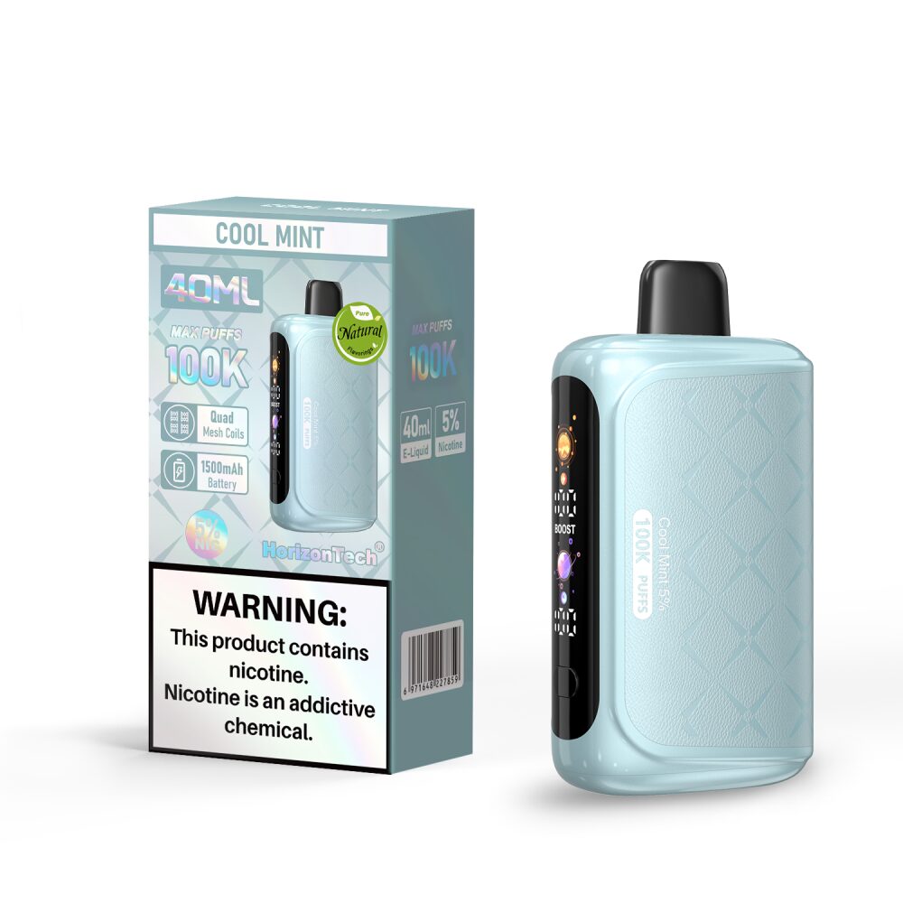 Horizon 100K (Dispo)(100000Puff)(40mL)  -  Qty per pack 5 Cool Mint 50mg