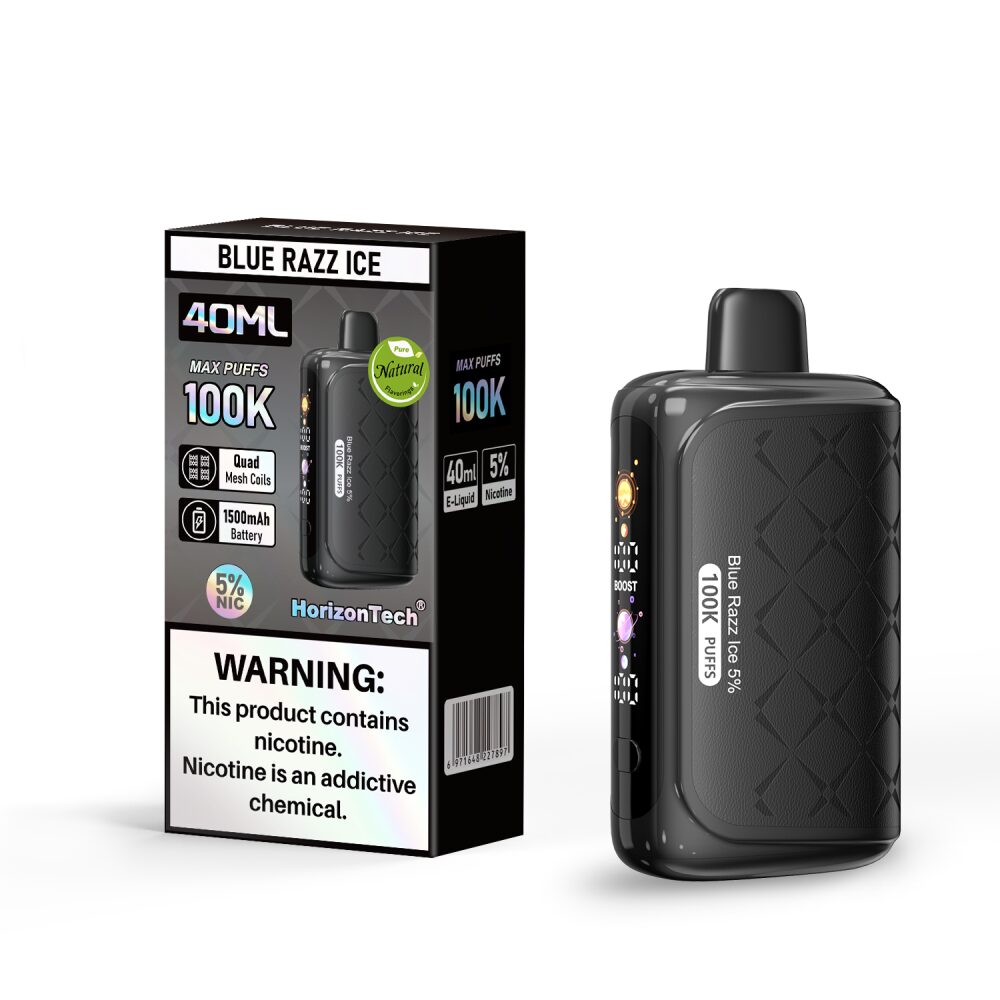 Horizon 100K (Dispo)(100000Puff)(40mL)  -  Qty per pack 5 Blue Razz Ice 50mg