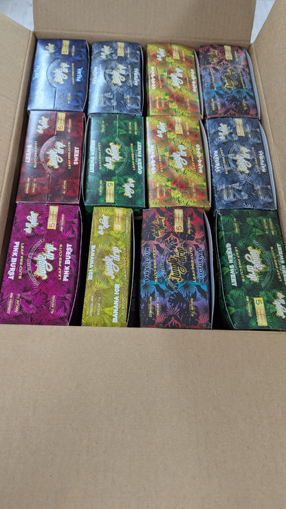 Jungle Drip Leaf Pre-Cut 5 leaves 10 pouches per box / 240 retail units - $0.41 per unit (8 Flavors  / 24 per Case)