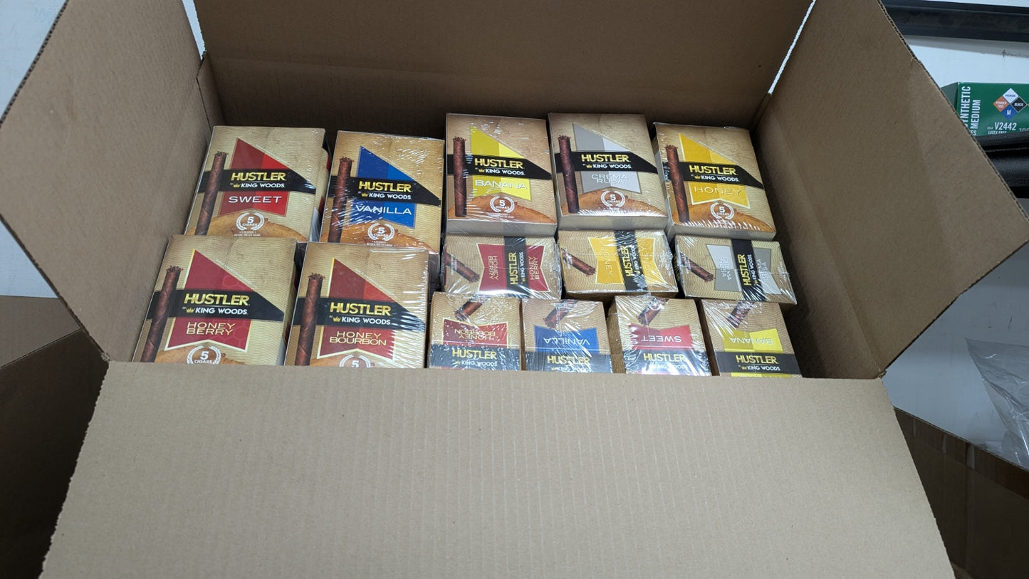 Hustler 5 Cigars - 8 pouches per box / 336 retail units - $0.29 per unit (7 Flavors  / 42 per Case)
