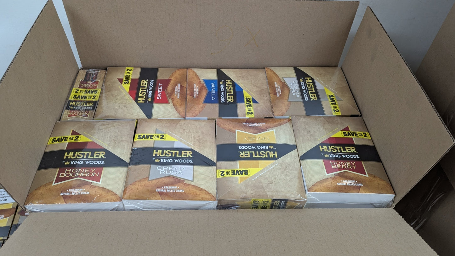 Hustler Save on 2 - 15 pouches per box / 210 retail units - $0.47 per unit (7 Flavors  / 42 per Case)