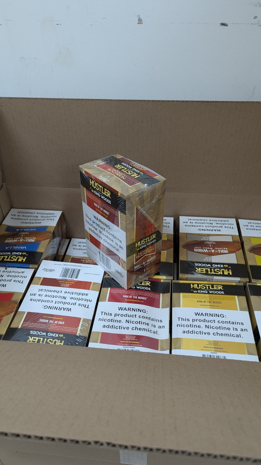 Hustler Natural Whole Leaf - 6 pouches per box/ 180 retail units - $0.55 per unit (6 Flavors  / 30 per Case))