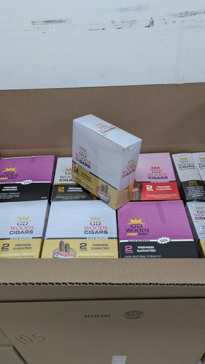 GG Wood 2 Cigar - 675 retail packs - $0.22 per pack (15 pouches per box / 5 Flavors  / 45 box's per Case)