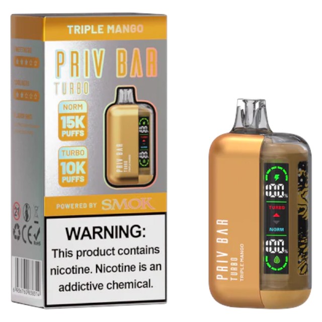 Priv Bar Turbo (Dispo) (15000Puff)(16mL)  -  Qty per pack 5