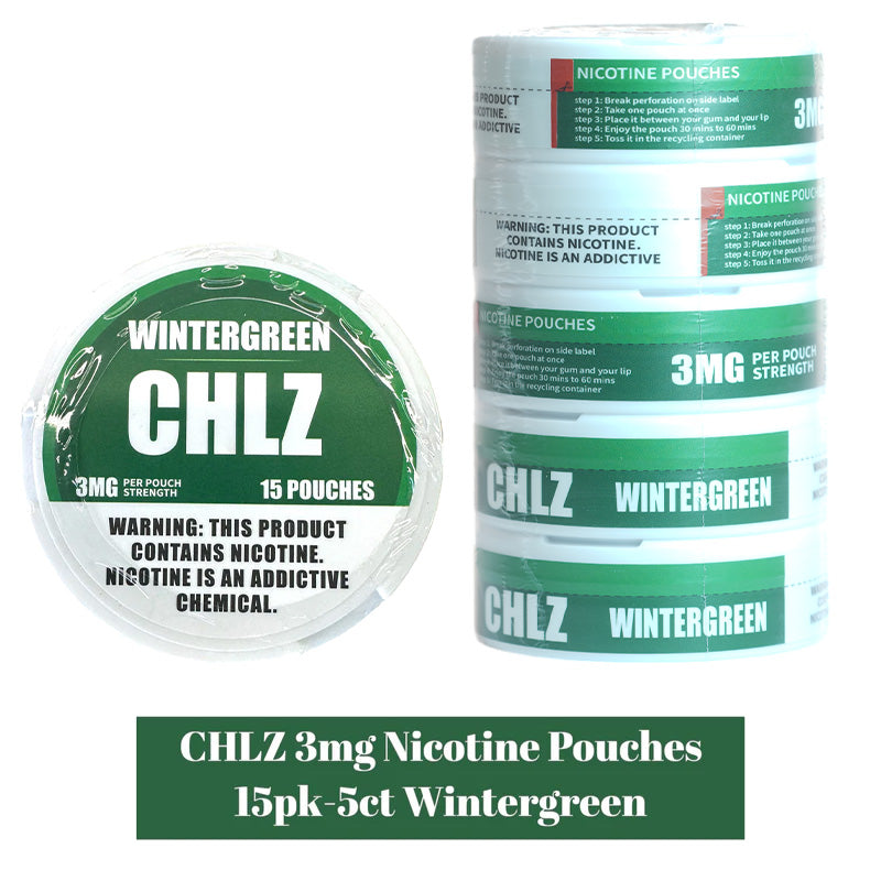 CHLZ 3MG Nic Pouches (DSPLY 5pc) (15 Pouches per Can)  -  Qty per pack 1
